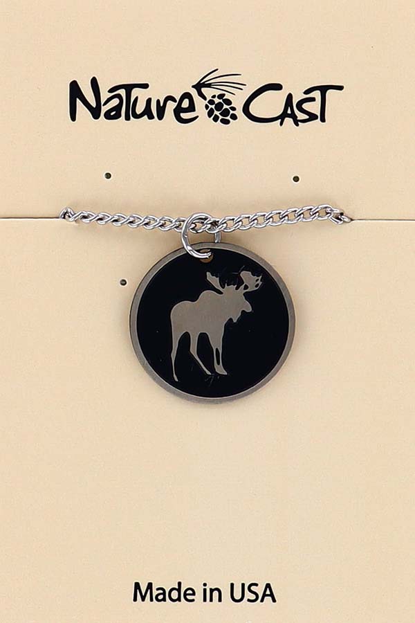 12115 Pendant round moose disc w/18" chain THUMBNAIL