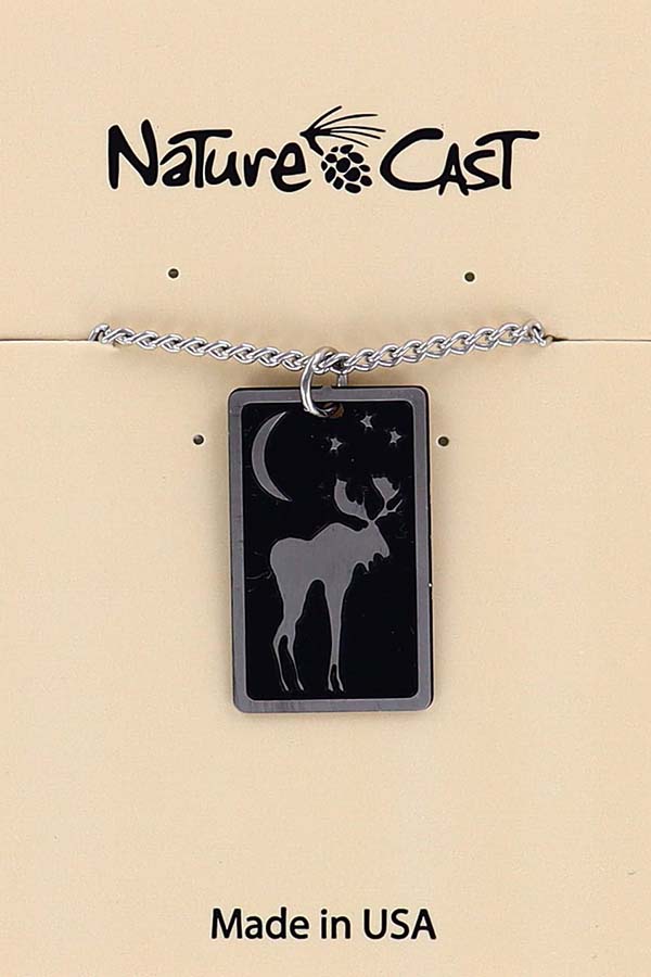 12119 Pendant moon moose pendant w/18" chain LARGE