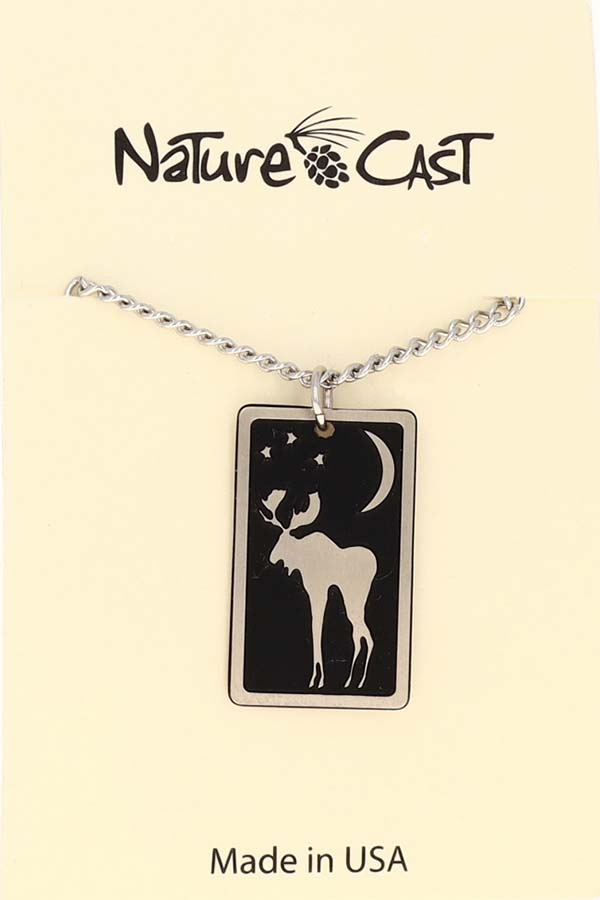 12119 Pendant moon moose pendant w/18" chain THUMBNAIL