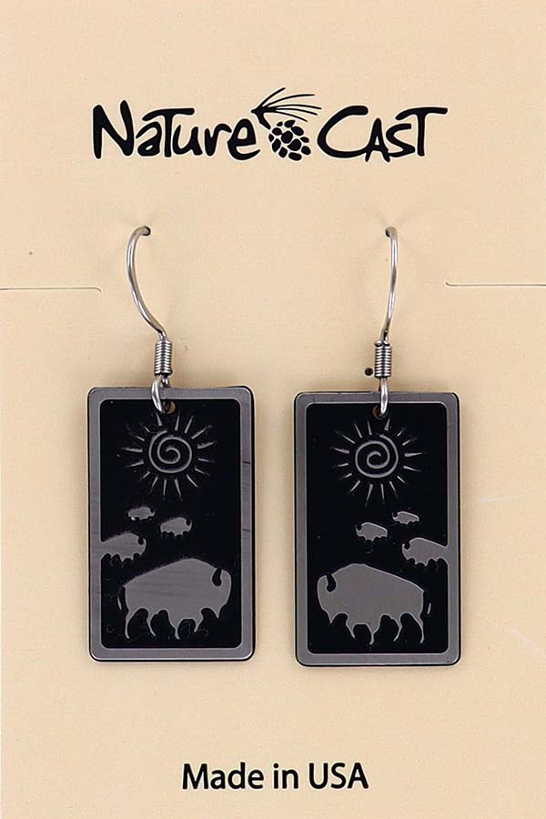 12120 Earring dangle rect buffalo crossing THUMBNAIL