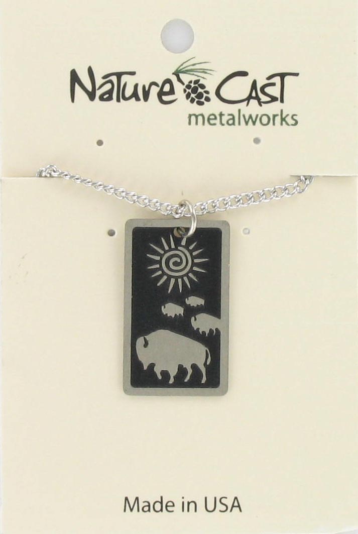 Pendant rect buffalo crossing w/18" chain MAIN