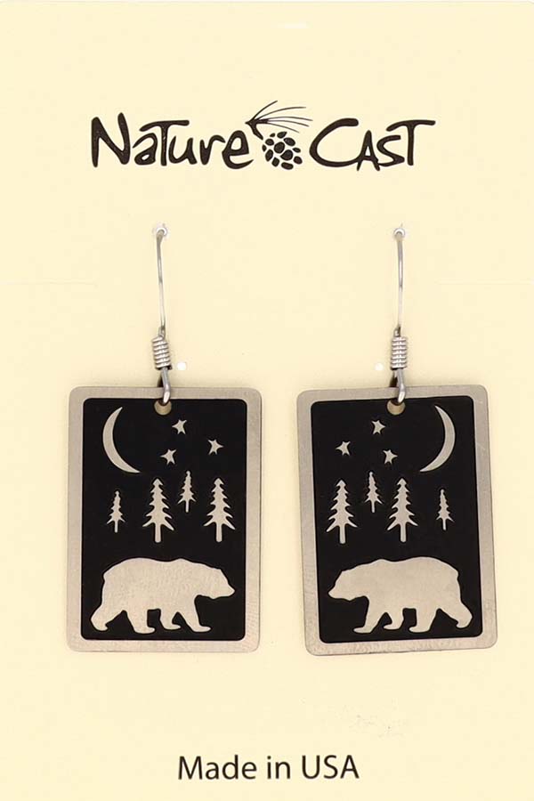 12124 Earring dangle grizzly moon THUMBNAIL