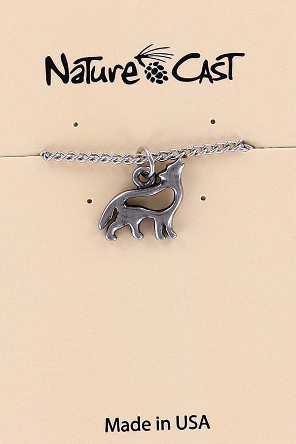 12258 Pendant nature cast wolf w/18" chain THUMBNAIL