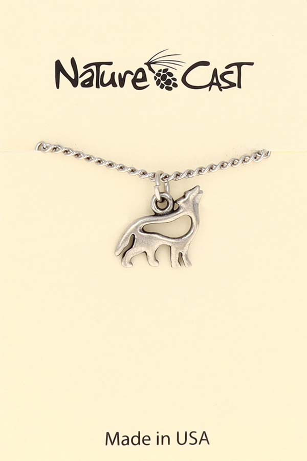 12258 Pendant nature cast wolf w/18" chain THUMBNAIL