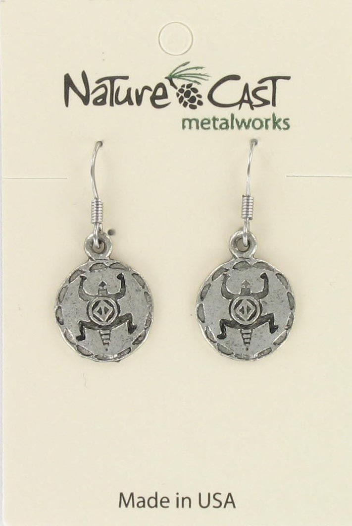 Earring dangle Native American disc (turtle) MAIN