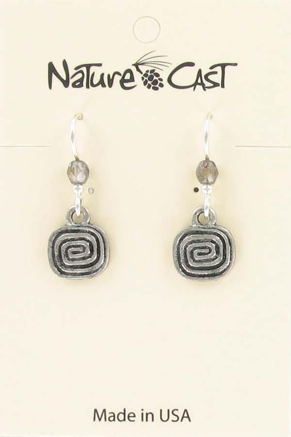 Earring dangle square spiral THUMBNAIL