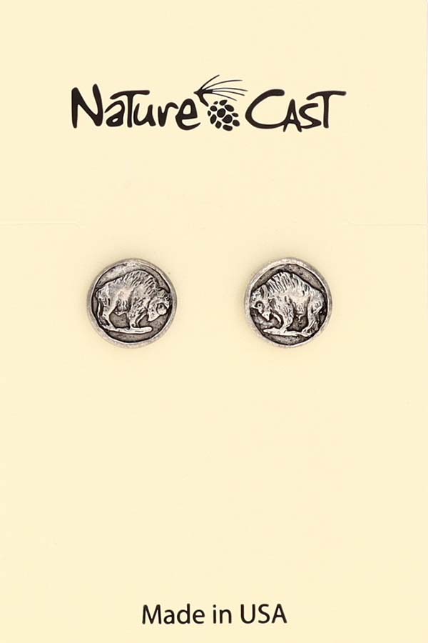 12348 Earring post buffalo head coin THUMBNAIL