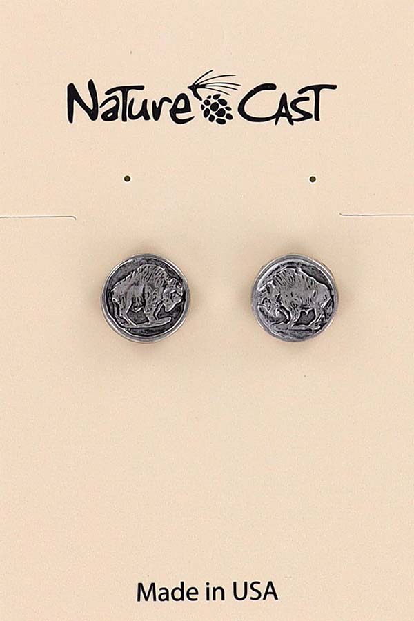 12348 Earring post buffalo head coin THUMBNAIL