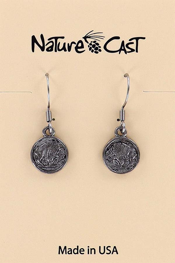 12358 Earring dangle bison coin THUMBNAIL