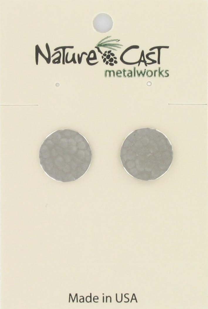 Earring post hammered circle THUMBNAIL