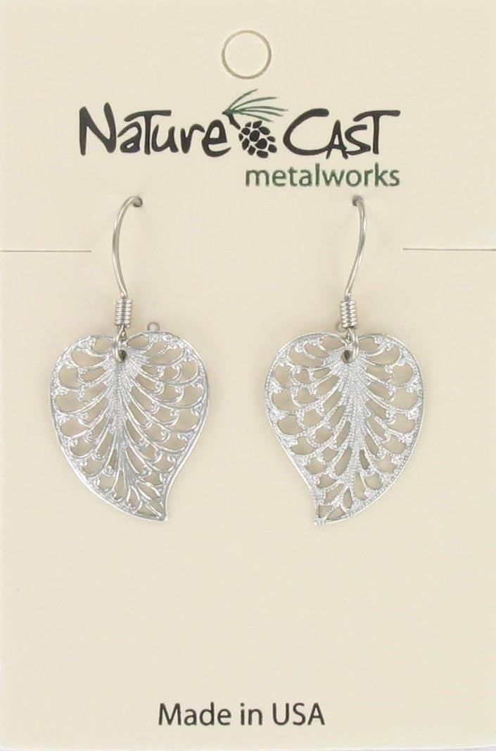 Earring dangle filigree leaf THUMBNAIL