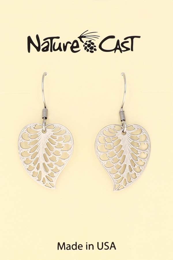 12367 Earring dangle filigree leaf LARGE