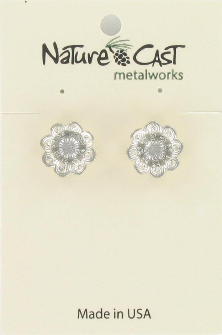 Earring post filigree flower THUMBNAIL