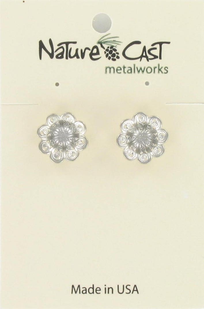 12374 Earring post filigree flower THUMBNAIL