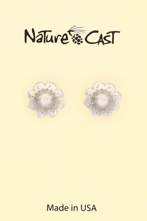 12374 Earring post filigree flower LARGE