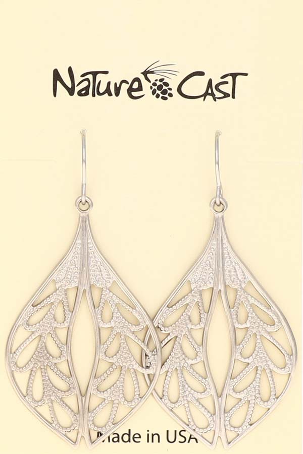 12377 Earring dangle filigree oval leaf THUMBNAIL