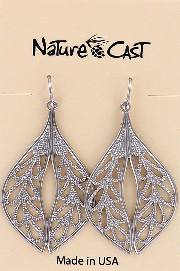 12377 Earring dangle filigree oval leaf THUMBNAIL
