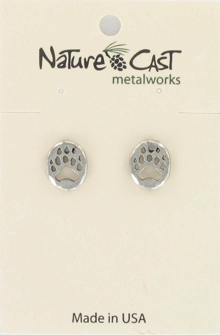 Earring post cutout bear paw MAIN