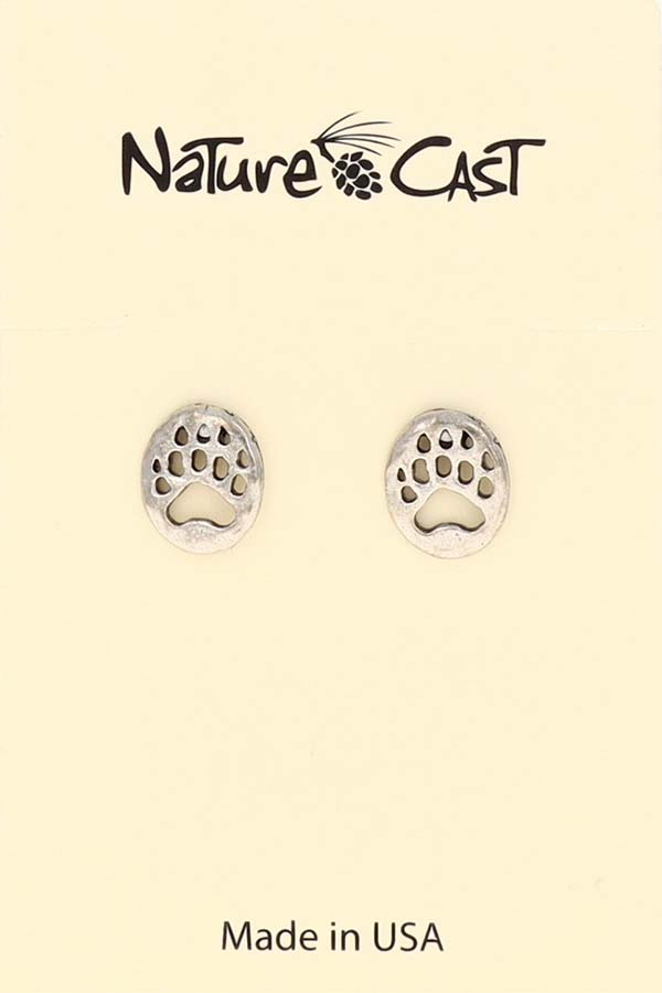12392 Earring post cutout bear paw THUMBNAIL