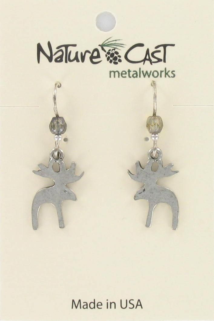 Earring dangle contemporary moose THUMBNAIL