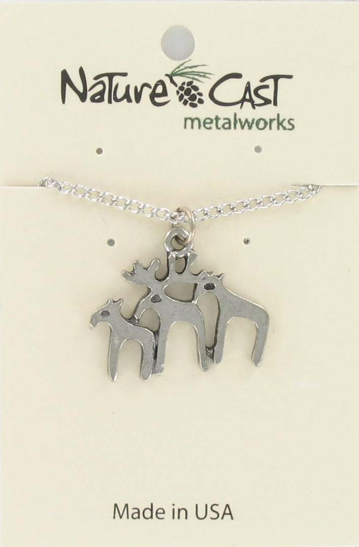 Pendant contemporary moose trio w/18" chain THUMBNAIL