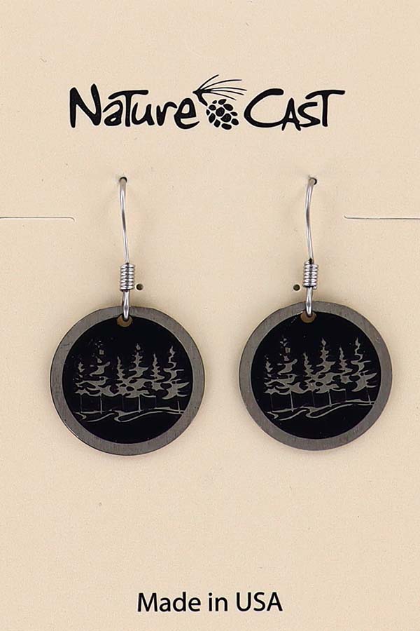 12426 Earring dangle trees on round disc THUMBNAIL