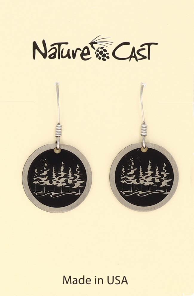 12426 Earring dangle trees on round disc LARGE