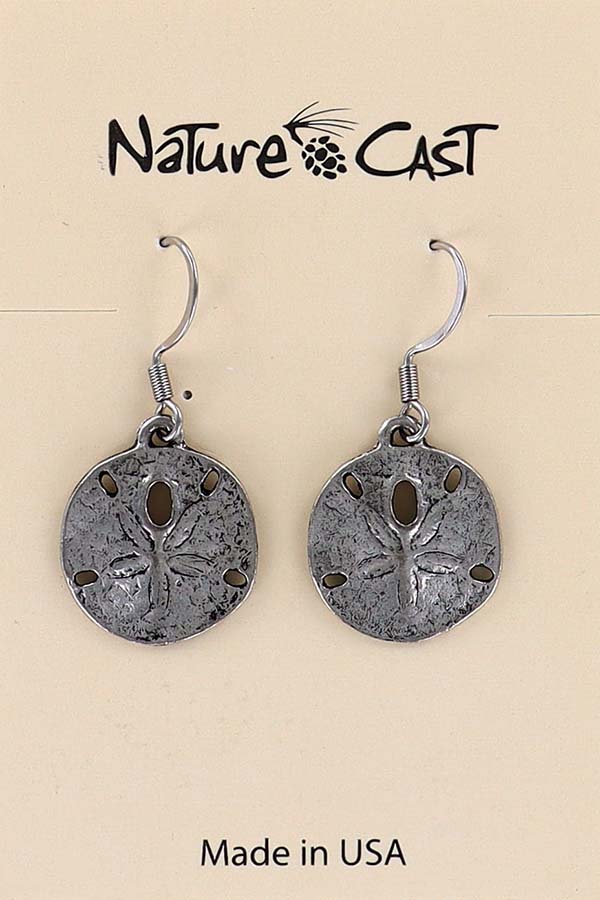 12434 Earring dangle sand dollar LARGE