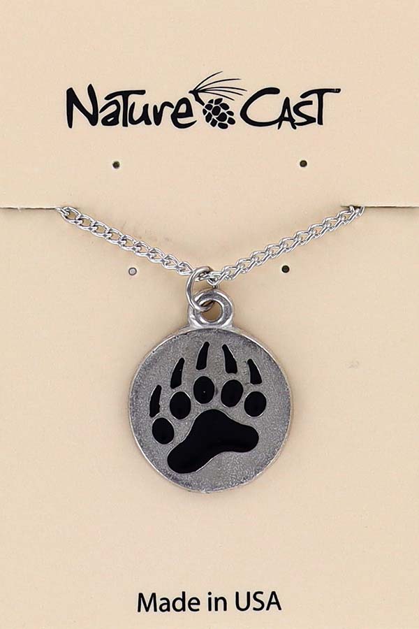 12439 Pendant enamel bear paw w/18" chain THUMBNAIL