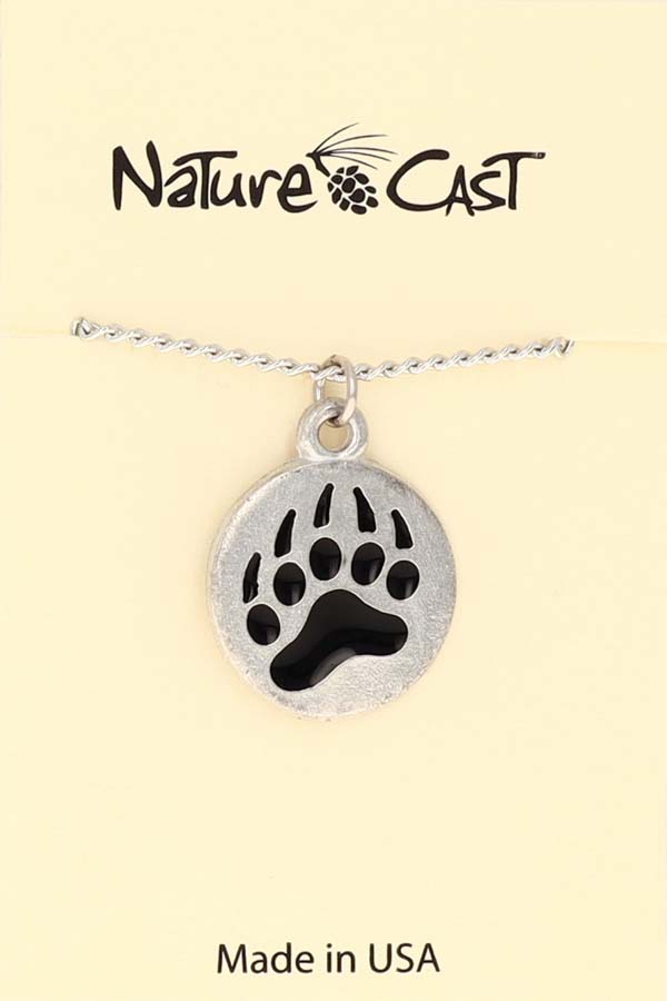 12439 Pendant enamel bear paw w/18" chain THUMBNAIL