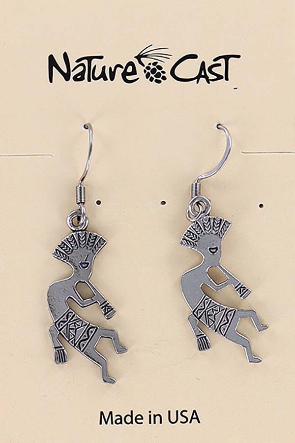 12440 Earring dangle flat kokopelli THUMBNAIL