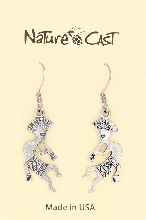 12440 Earring dangle flat kokopelli THUMBNAIL