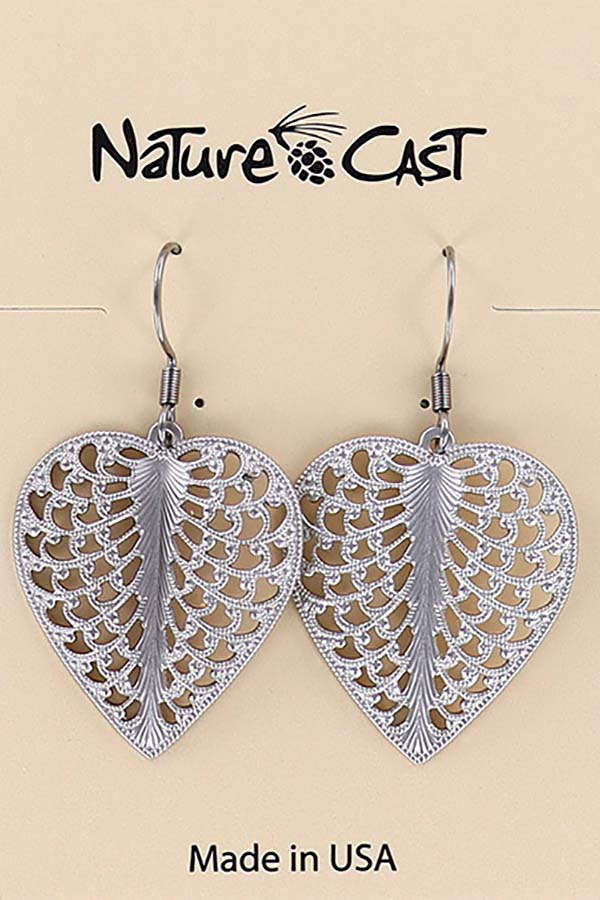 12441 Earring dangle filigree heart LARGE