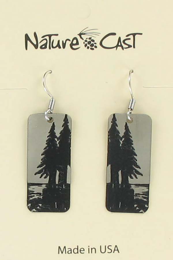 Earring dangle redwood disc THUMBNAIL