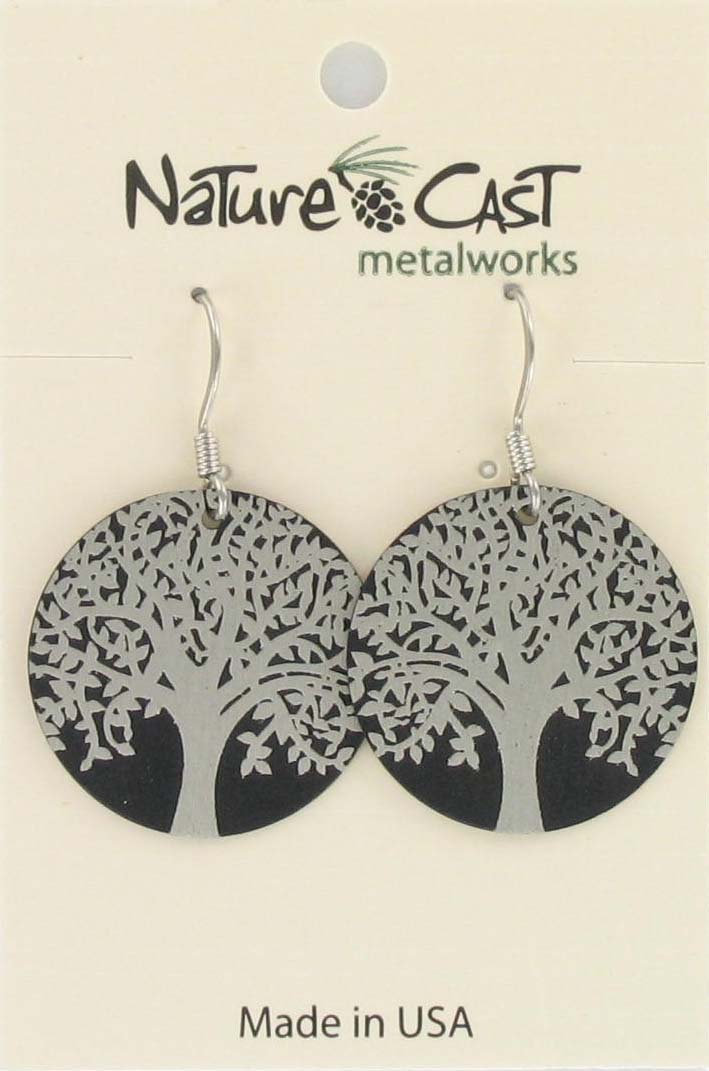 Earring dangle tree of life disc THUMBNAIL