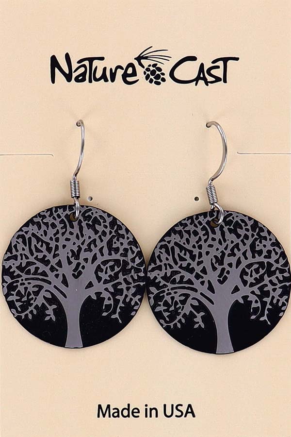 12456 Earring dangle tree of life disc LARGE