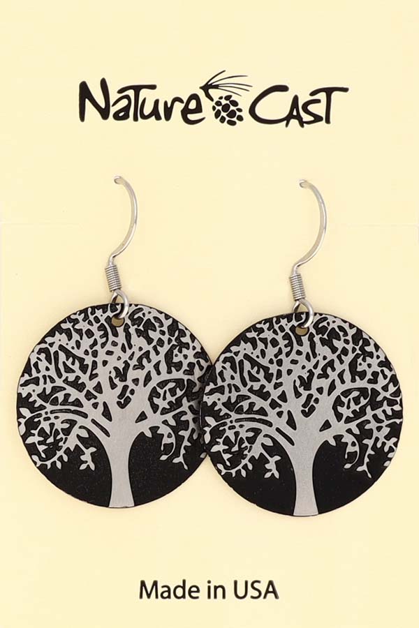 12456 Earring dangle tree of life disc LARGE