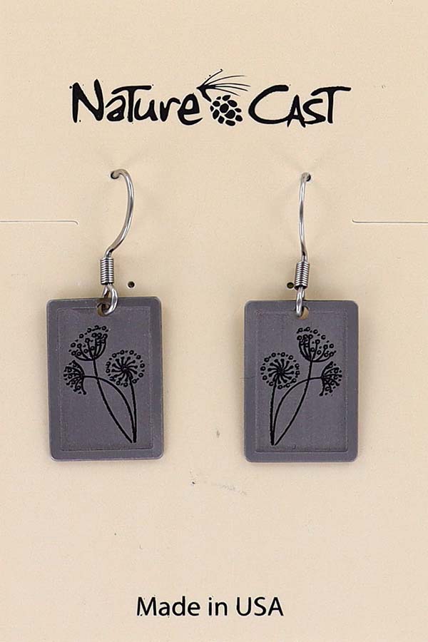 12458 Earring dangle dandelion disc THUMBNAIL