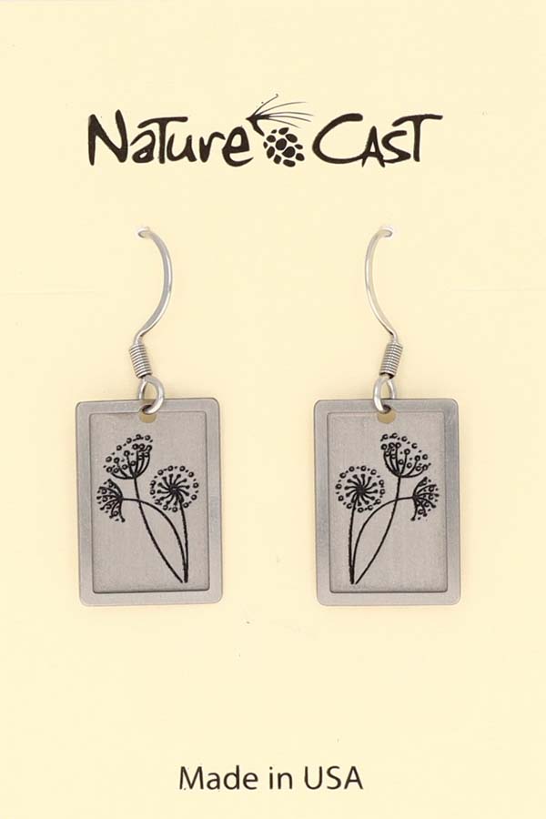 12458 Earring dangle dandelion disc THUMBNAIL
