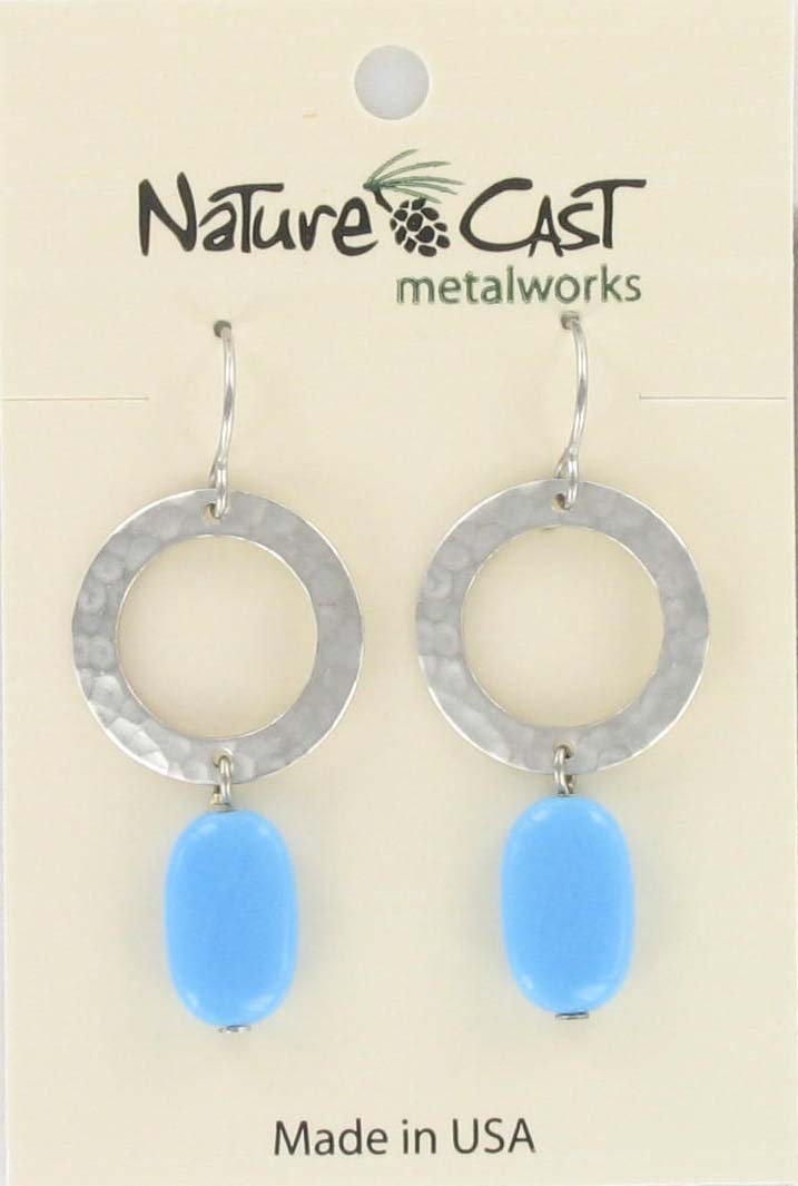 Earring dangle circle with color drop THUMBNAIL