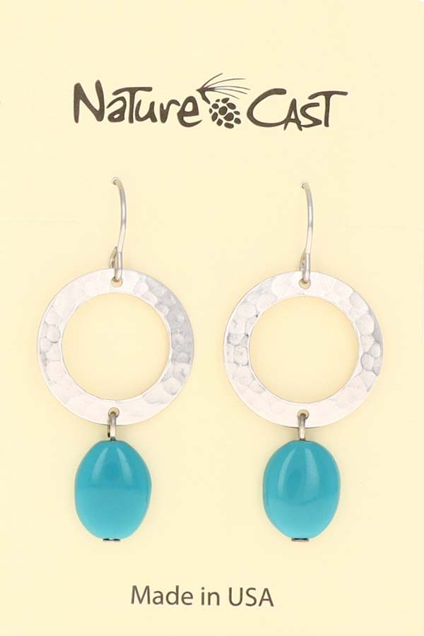 12469 Earring dangle circle with color drop MAIN