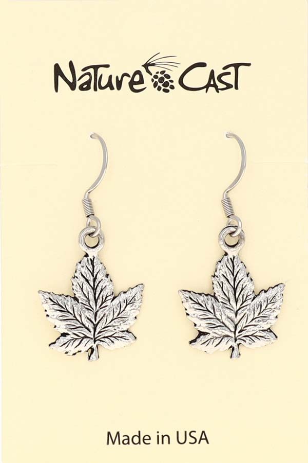 12477 Earring dangle maple leaf LARGE