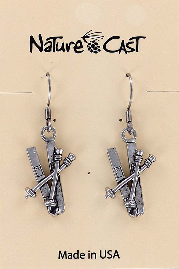 12491 Earring dangle ski with poles THUMBNAIL