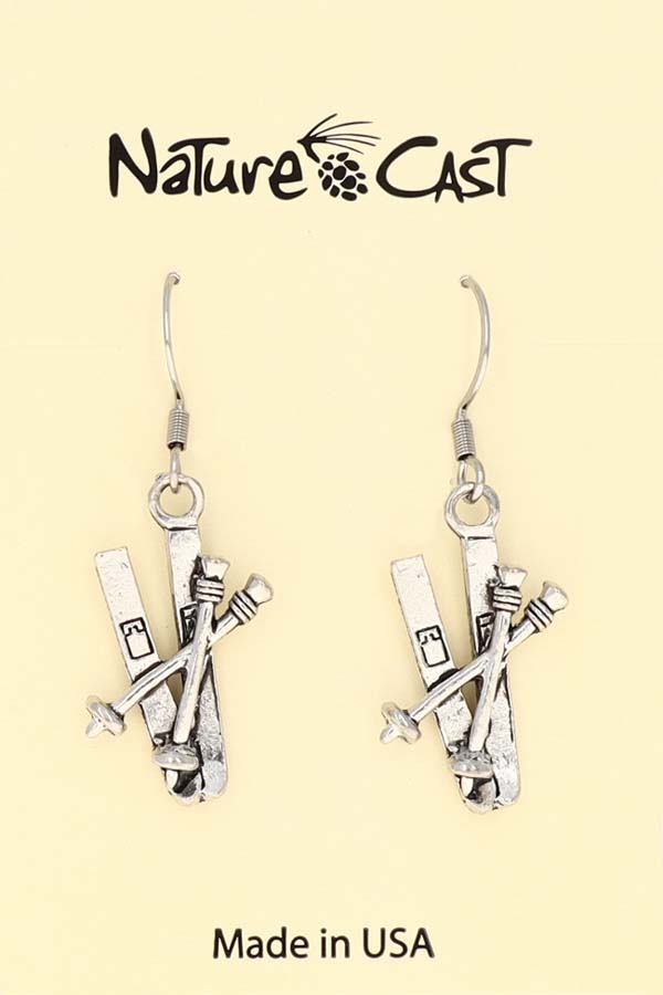 12491 Earring dangle ski with poles THUMBNAIL