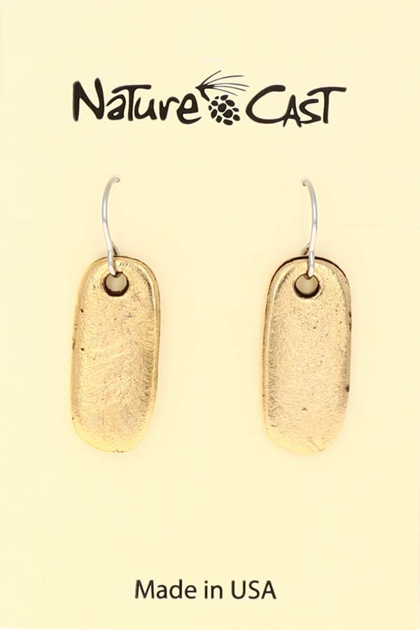 12500 Earring dangle oval tag earrings gold tone LARGE
