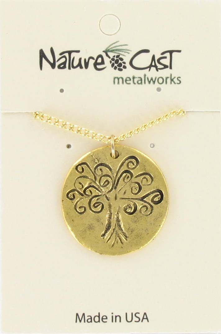 Pendant tree of life gold tone w/18" chain THUMBNAIL