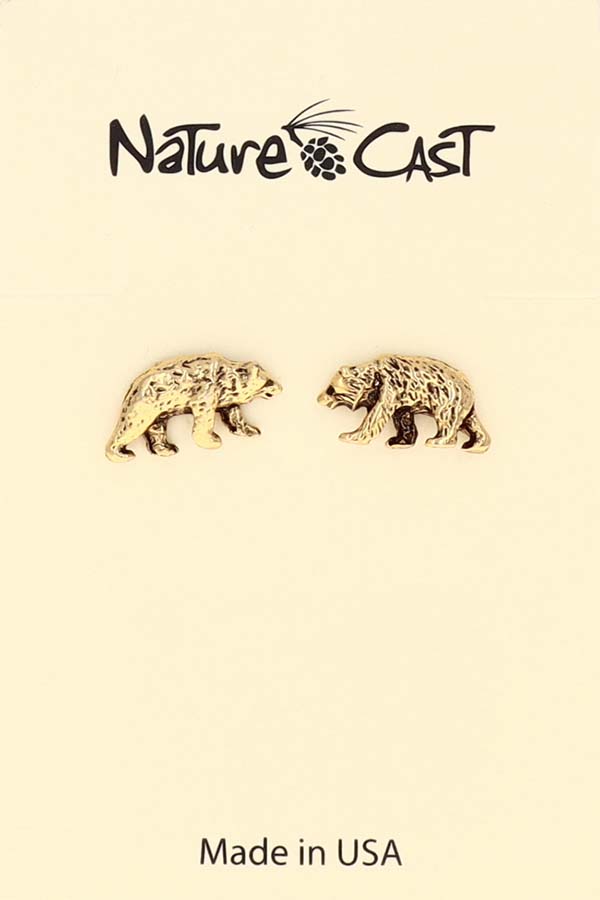 12508 Earring post bear gold tone MAIN