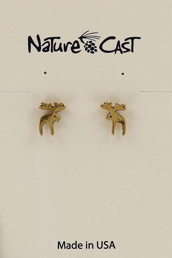 12509 Earring post contemporary moose gold tone MAIN