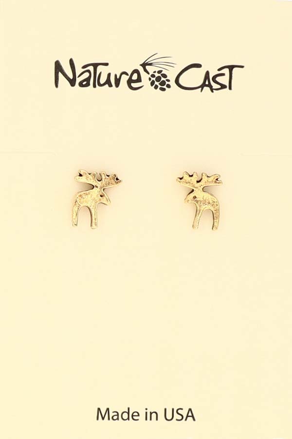 12509 Earring post contemporary moose gold tone THUMBNAIL
