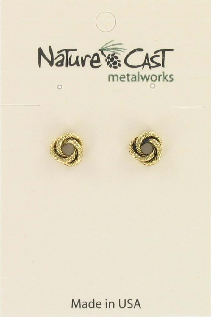 Earring post knot gold tone THUMBNAIL